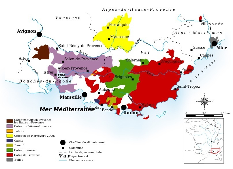 Weinanbaugebiete in der Provence
